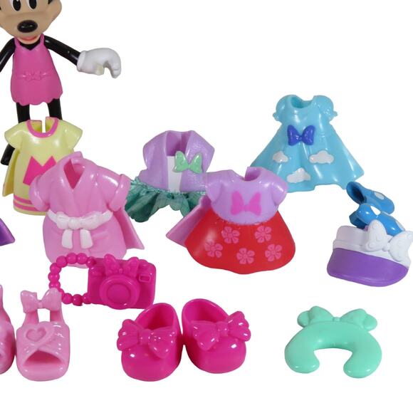 Minnie Mouse Figurine Dress-Up Set w/ Outfits Shoes Accessories - Picture 2 of 16